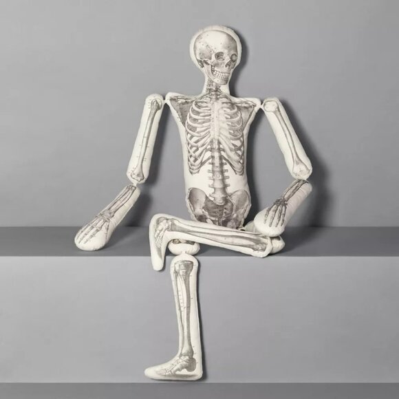 63"x15" Articulated Skeleton Novelty Plush Pillow Cream - John Derian For Target